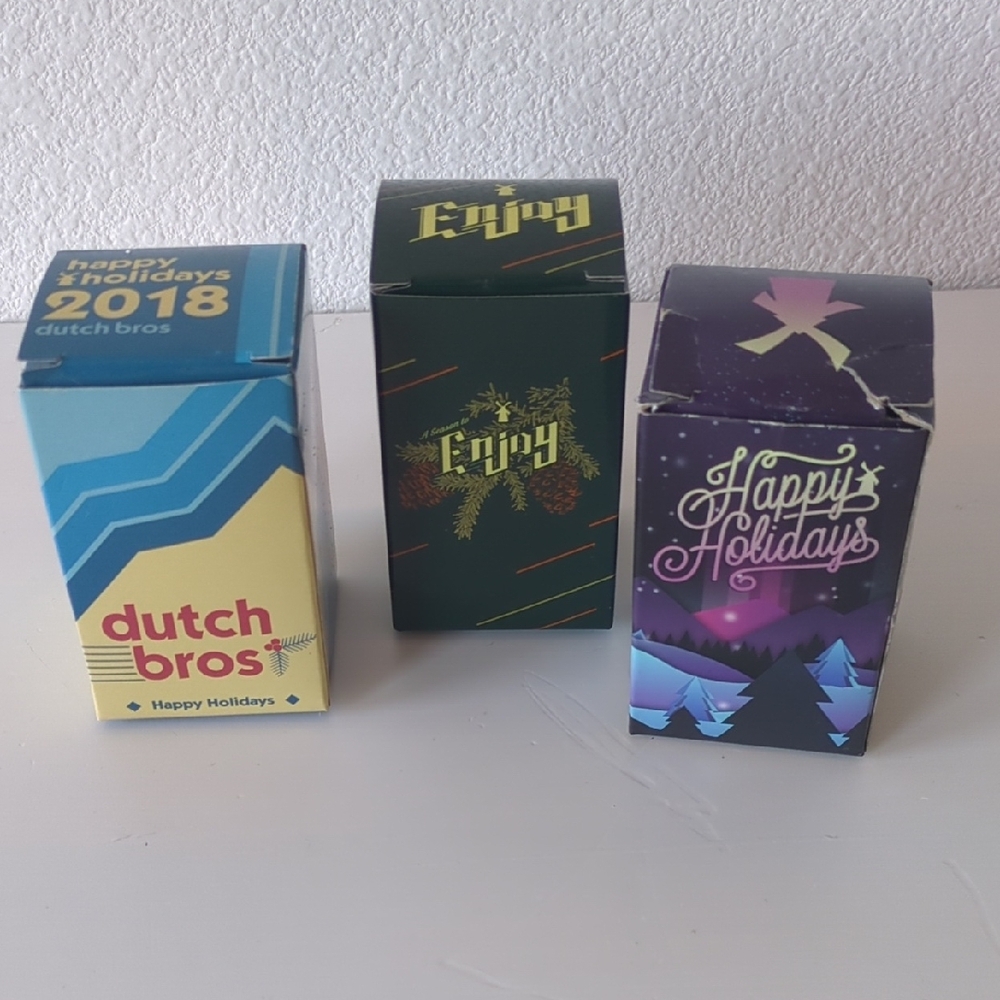 Set of 3 Dutch Bros Festive Holiday Plastic Ornament Cups - Picture 10 of 11